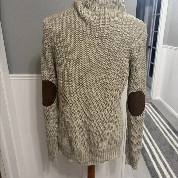 RD Style Women's Beige Sweater with Elbow Patch Detail Size M - Picture 4 of 8